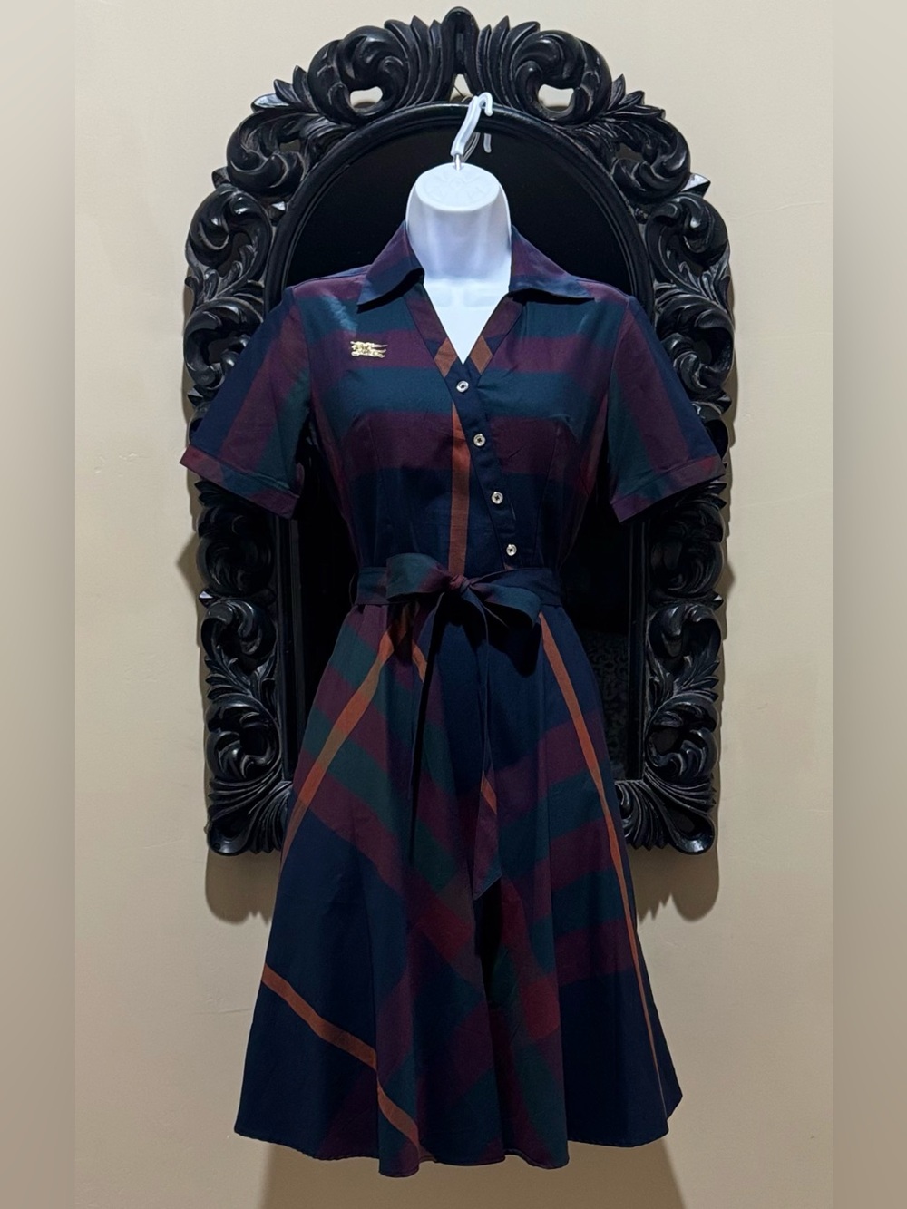 RARE/VTG Burberry London England Seasonal Nova Check Runway Prorsum Shirt Dress